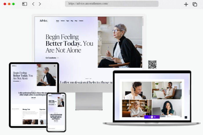 advice online therapy wordpress theme