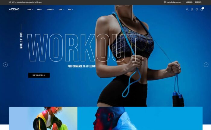 azeno sport store woocommerce theme