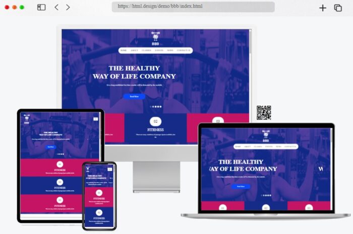 bbb free fitness html template