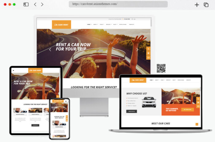 cars rent taxi service wordpress theme