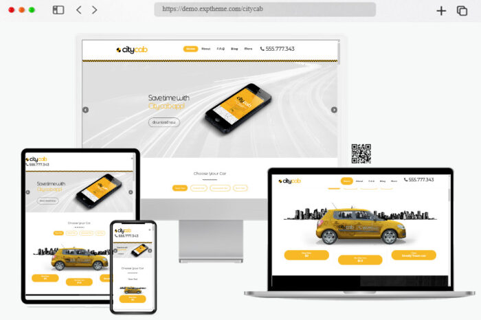 citycab taxi company wordpress theme
