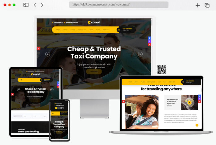 conexi taxi booking service wordpress theme