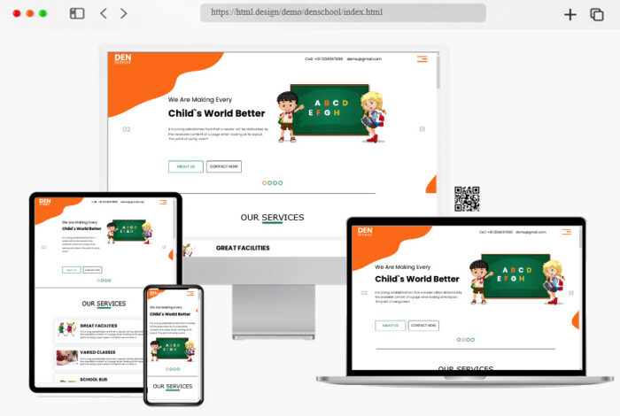 denschool fre children school html template