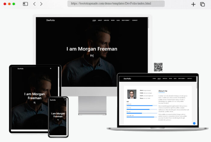 devfolio bootstrap personal portfolio html template