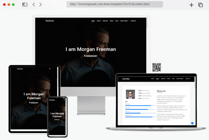 devfolio free bootstrap portfolio html template