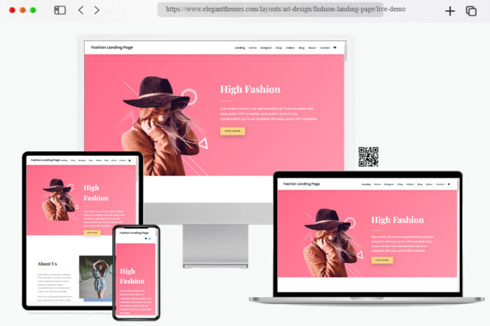 Screenshot of the Divi WordPress theme design to enhance the web presence of model agencies