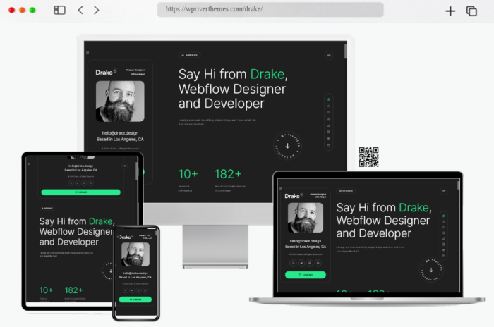 drake portfolio resume theme