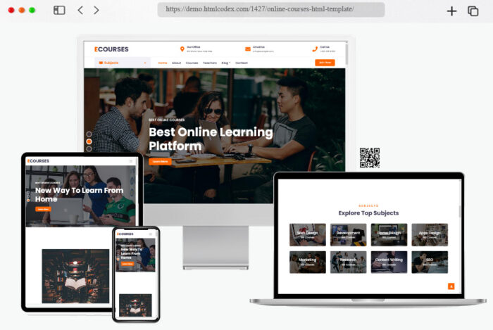 ecourses online courses html template