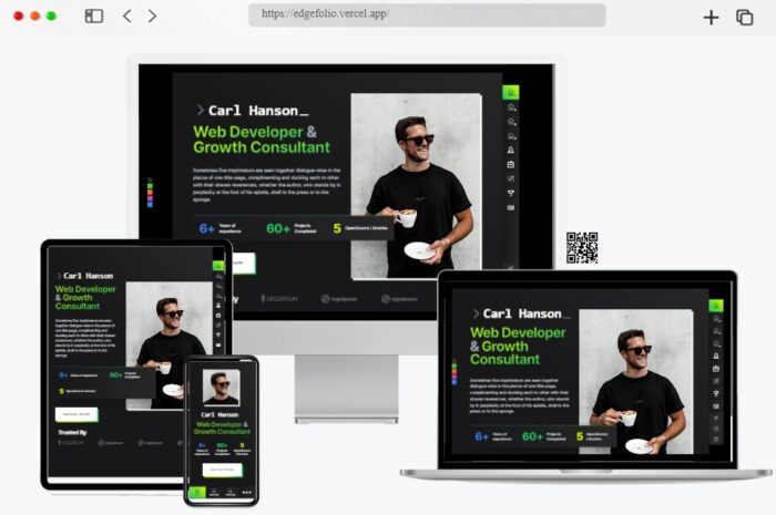 edgefolio nextjs react blog portfolio template