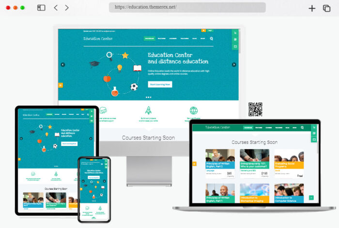 education center school courses studying wordpress theme