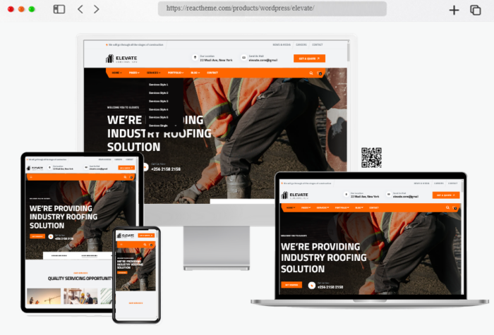 elevate construction wordpress theme