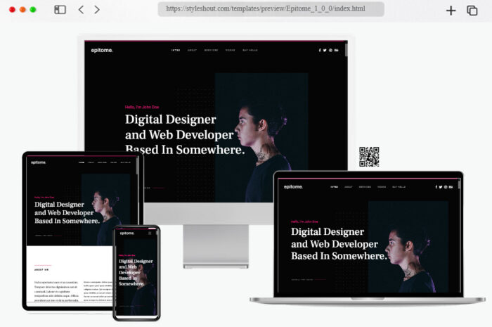 epitome free personal website template