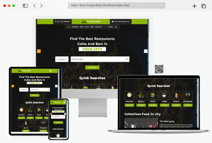 foodfinda free restaurants website template