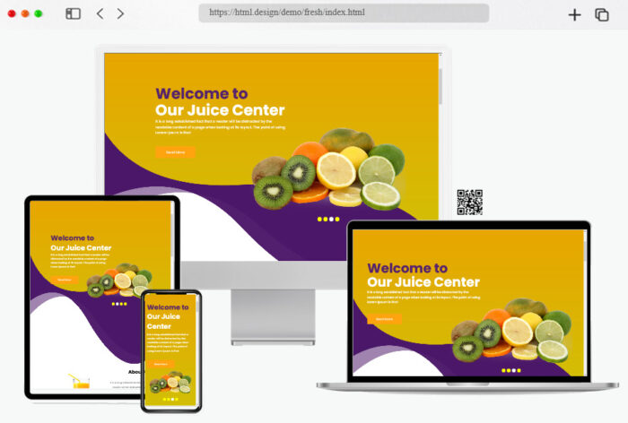 fresh free juice shop html template