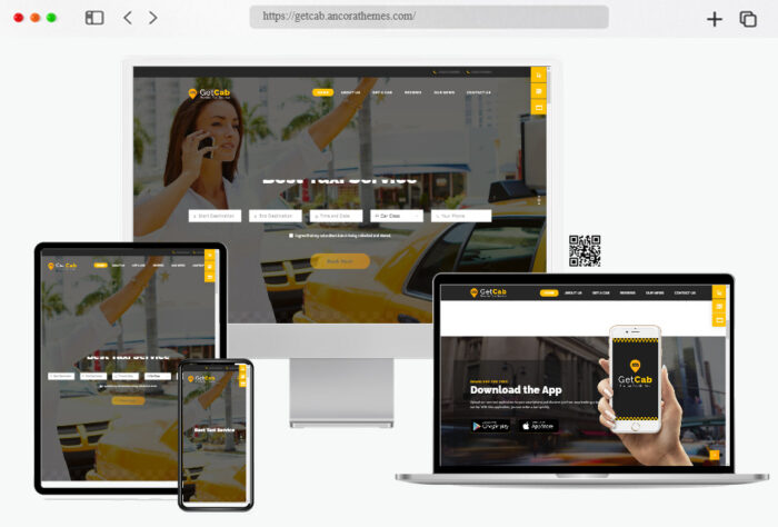 getcab online taxi service wordpress theme