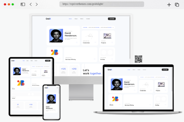 gridx portfolio resume theme