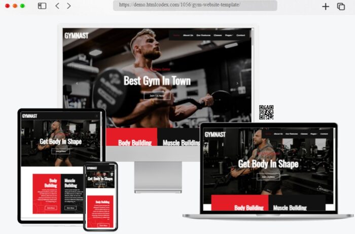 Gymnast gym Fitness Website Template