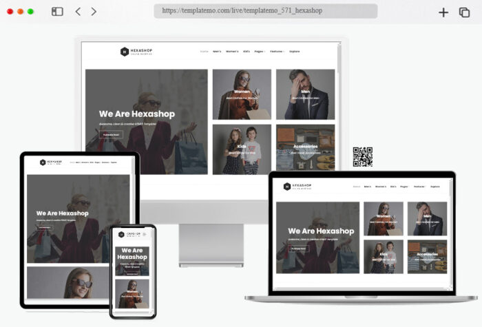 hexashop html e commerce website template