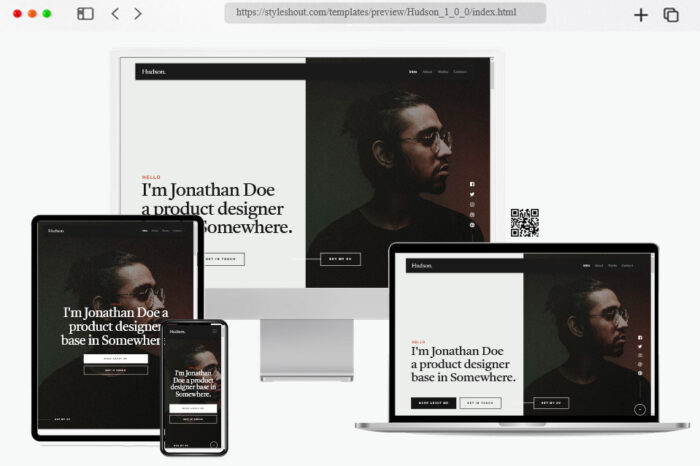 hudson free portfolio website template