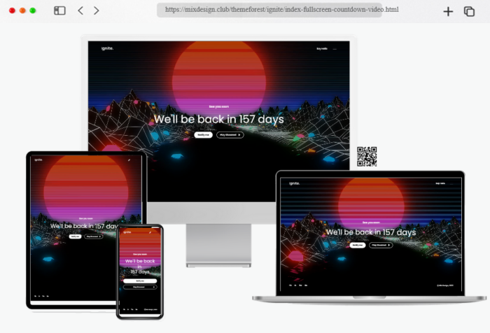 ignite coming soon landing page template