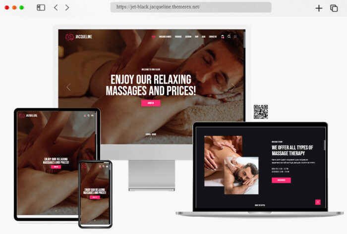Screenshot of the Jacqueline WordPress theme design for spa salons, health sites, and beauty shops