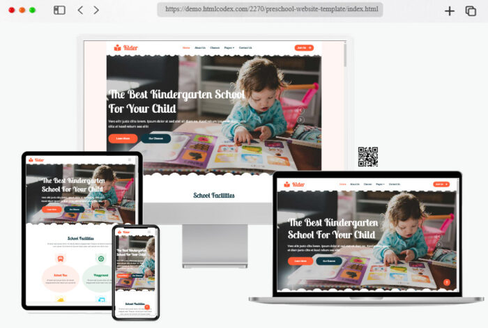 kider preschool website template