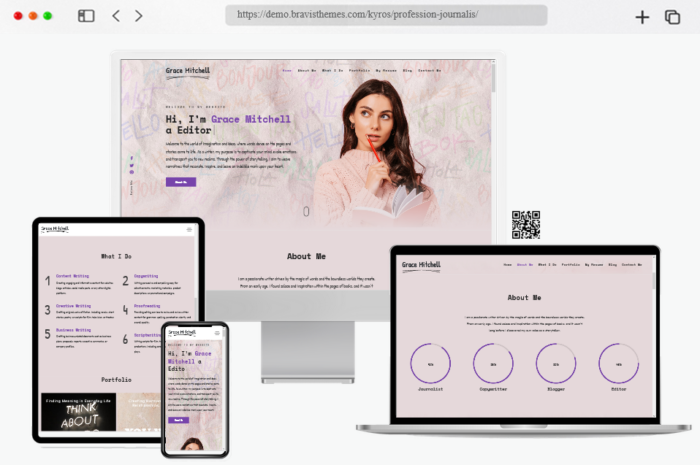 kyros portfolio cv resume theme