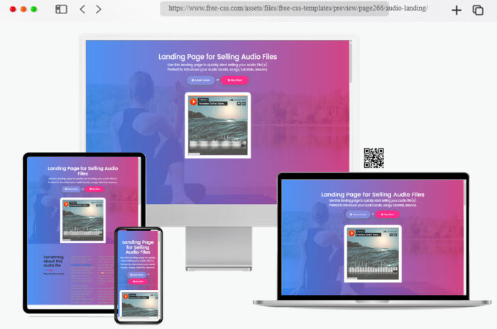 landing page for selling audio files
