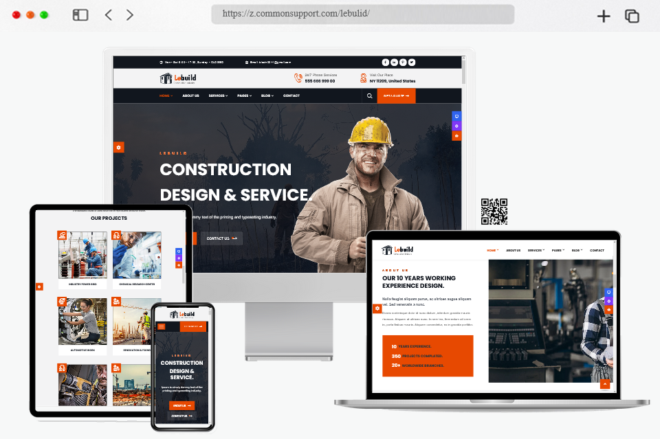 lebuild construction industry company wordpress theme