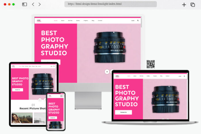 lenslight html photography website template
