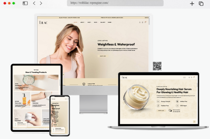 lilac beauty cosmetics shop theme