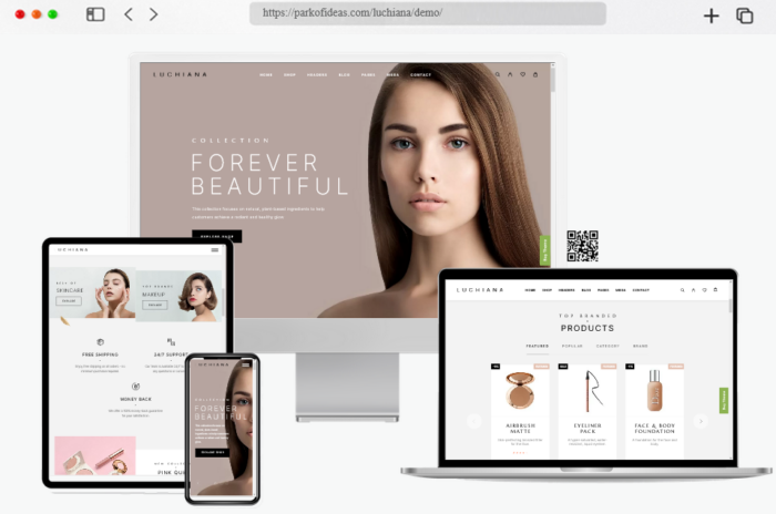luchiana cosmetics beauty shop theme
