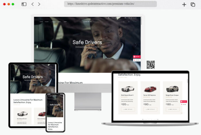 luxedrive limousine car rental theme