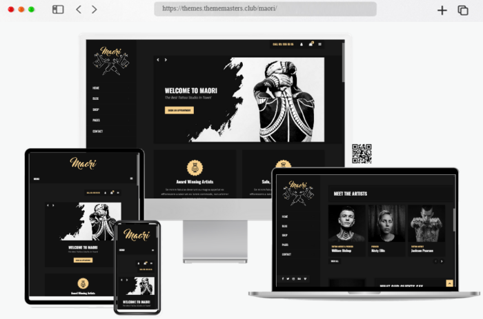 maori tattoo studio wordpress theme