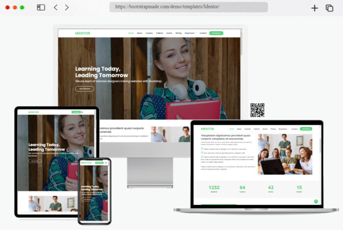 mentor education bootstrap website template
