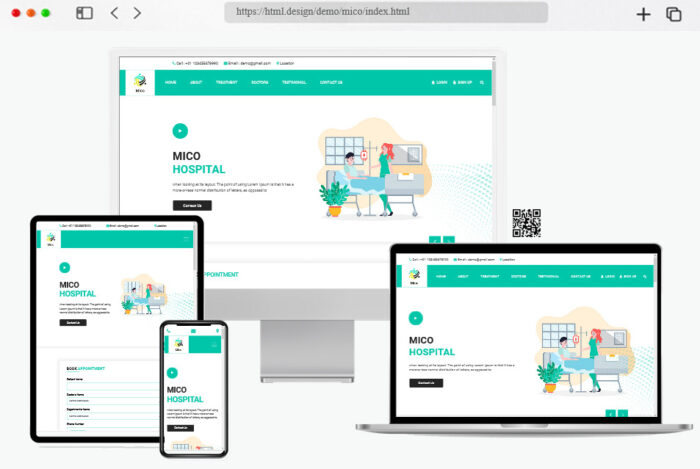 mico free hospital html template