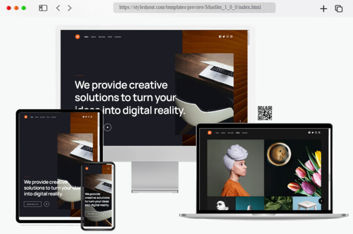 mueller free portfolio agency website template