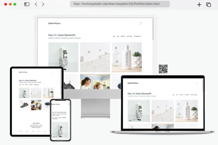 myportfolio free personal portfolio website template