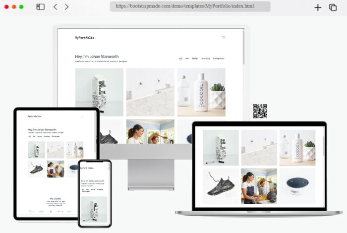 myportfolio free portfolio website template