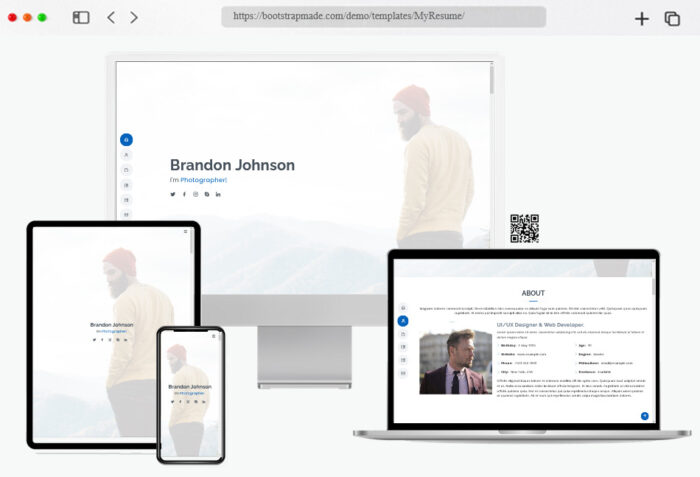 myresume bootstrap resume personal template