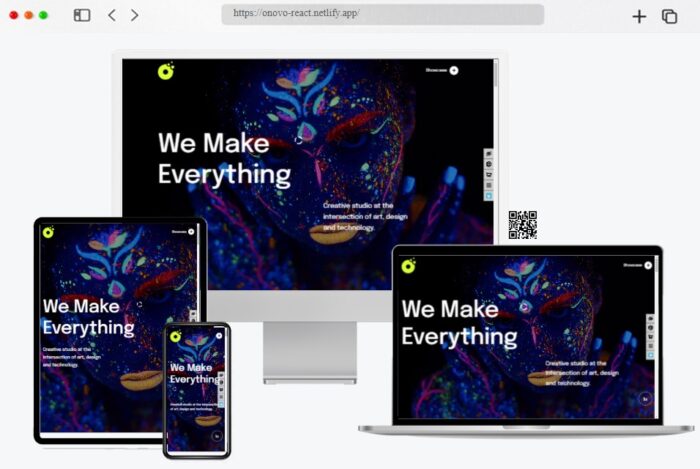 onovo react portfolio agency nextjs template