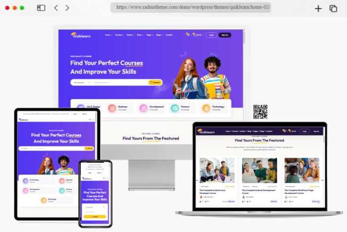 quiklearn education wordpress theme