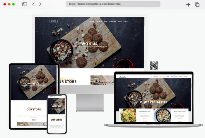 resto free restaurant one page template
