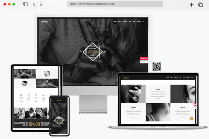 revolver tattoo studio barbershop theme