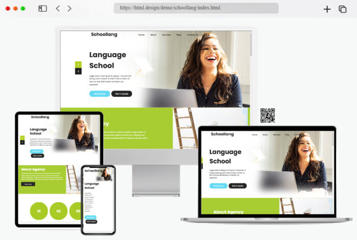 schoollang language school website template