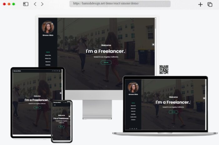 simone personal portfolio react template