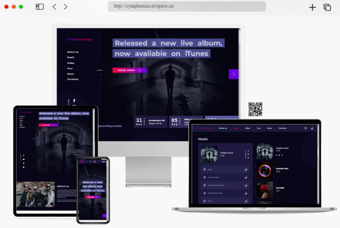 symphonius music band html template