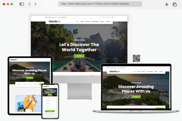 traveler free html travel website template