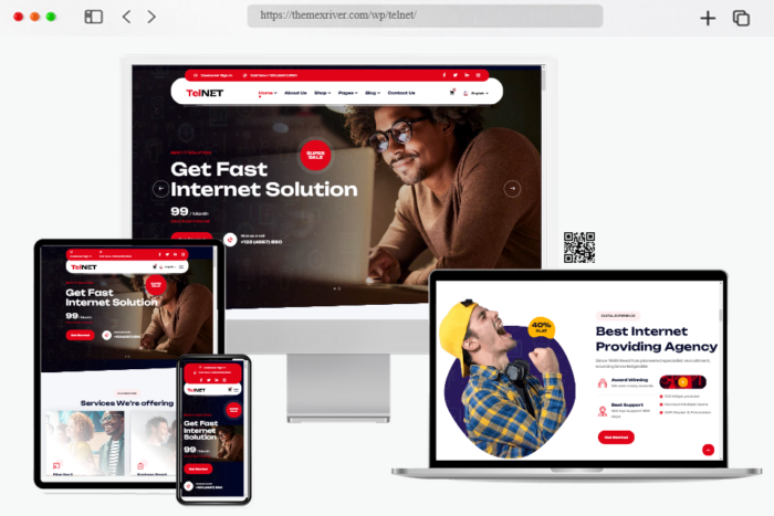 telnet broadband tv internet provider wordpress theme