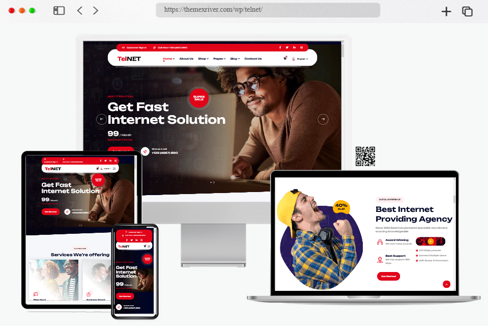 telnet broadband tv internet provider wordpress theme